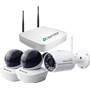 ClearView Wireless Indoor/Outdoor Bundle System includes 2 indoor surveillance cameras, 1 indoor/outdoor surveillance camera, and a network video recorder