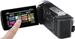 The JVC Everio GZ-EX355 features an easy-to-learn touchscreen interface