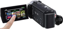 The JVC Everio GZ-EX555 features an easy-to-learn touchscreen interface