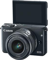 Canon M10 with LCD screen flipped up