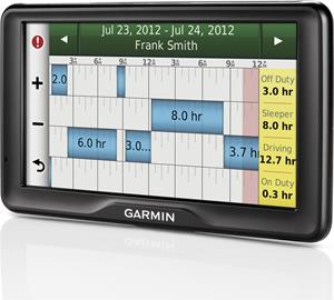 Garmin dezl 760LMT with hours of service screen