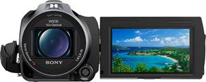 The Sony Handycam® HDR-PJ710V, with the touch-screen LCD display deployed