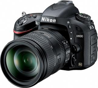 The Nikon D600 full-frame DSLR with 28-300mm lens