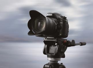 The Nikon D600 full-frame DSLR shown on tripod (not included)