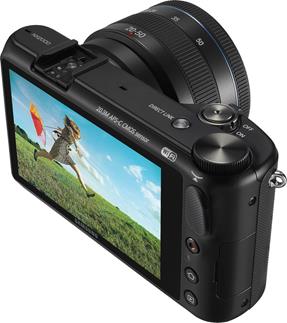 The Samsung NX2000 Smart Camera has one of the largest LCD touchscreens in its class