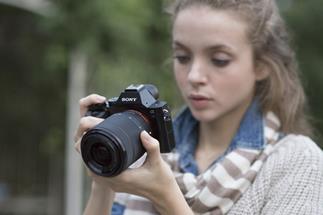 The Sony Alpha A7 is compact and easy to handle while still delivering full-frame quality (lens not included)