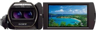 The Sony Handycam® HDR-TD30V has two full-HD sensors for high-resolution 3D imaging