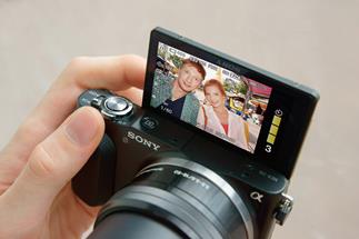 The Sony Alpha NEX-3N has a flippable LCD screen that makes self-portraits a snap.