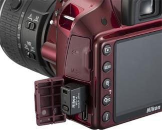 Nikon D3300 with optional WU-1a Wi-Fi adapter