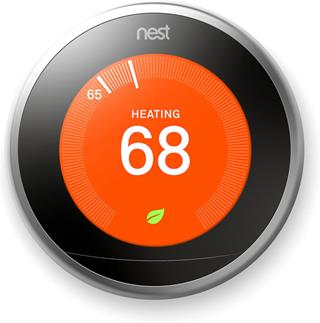 Farsight technology lights up the 480 x 480 pixel display on the 3rd generation Nest Learning Thermostat as soon as it senses that you've entered the room.