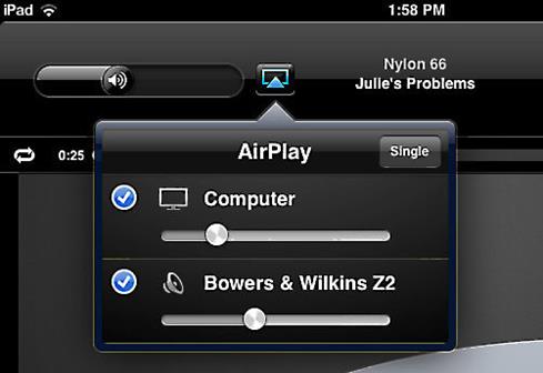 Use the Apple Remote app to play a song on the Z2 and your computer simultaneously.
