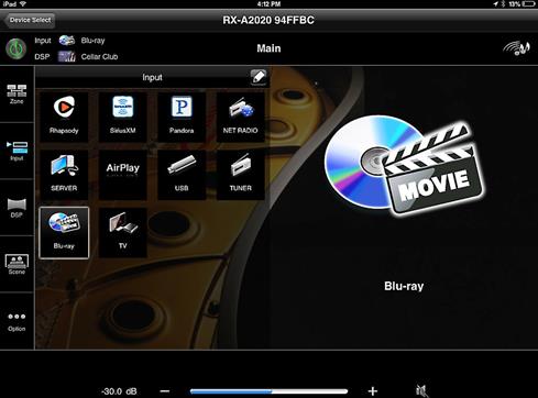 Yamaha's free A/V Controller app for Apple and Android