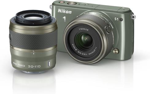 Nikon 1 S1 with two lenses (khaki)
