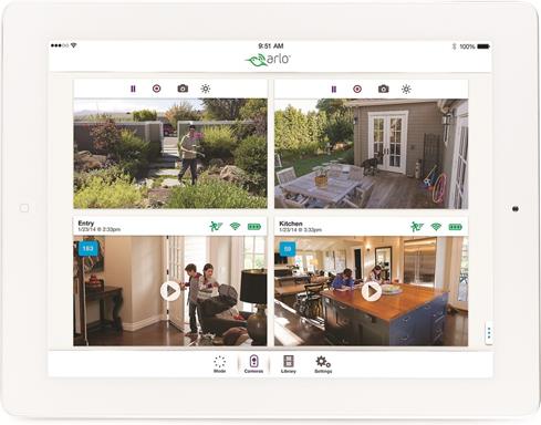 A free app lets the Arlo VMS3330 show multiple camera views on your smart device.