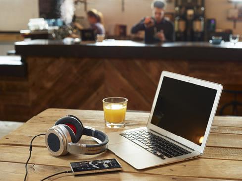 Sennheiser HD630VB headphones in a coffee shop