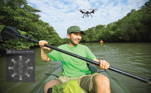 Put the drone in Watch Me mode to get smooth, hands-free footage of your adventure.