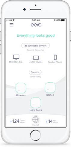 Control your entire eero network with a free, convenient mobile app.