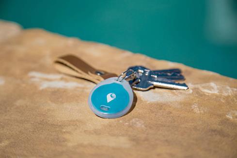 The included water-resistant sleeve keeps the TrackR bravo dry during outdoor adventures.