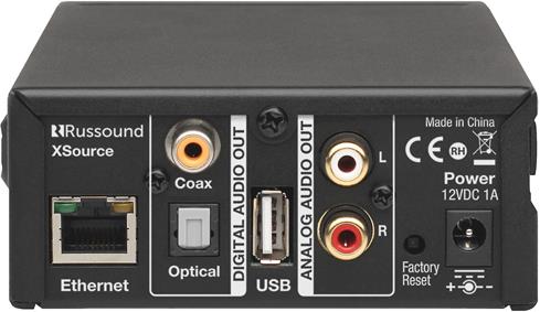 Convenient connections let you use the Russound XSource streaming audio player in your existing commercial sound system.