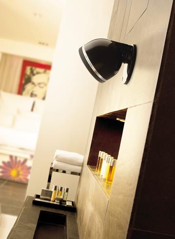 Focal Dome Polyglass satellite mounted on a wall