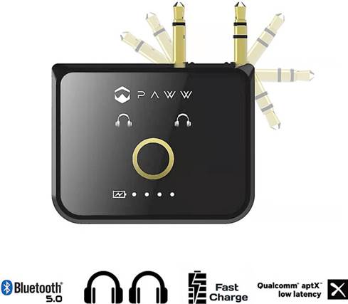 Paww WaveCast with retractable miniplugs in motion