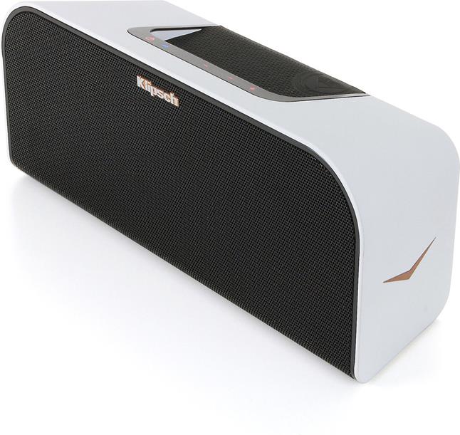The Klipsch Music Center KMC-3's streamlined top panel incorporates a recessed handle and flush control panel