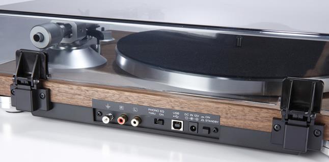 The TEAC TN-400 provides RCAs to connect to your amp and speakers, and a USB port for archiving your favorite tracks in digital form.