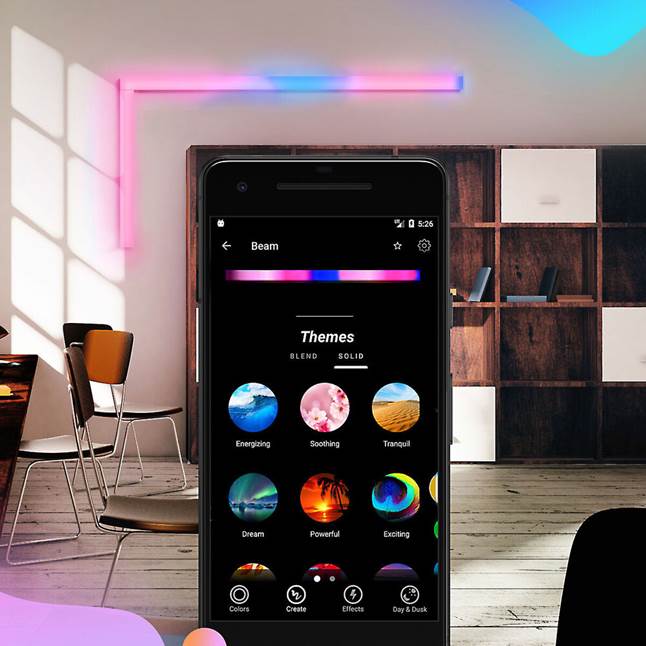 LIFX Beam being controlled with app