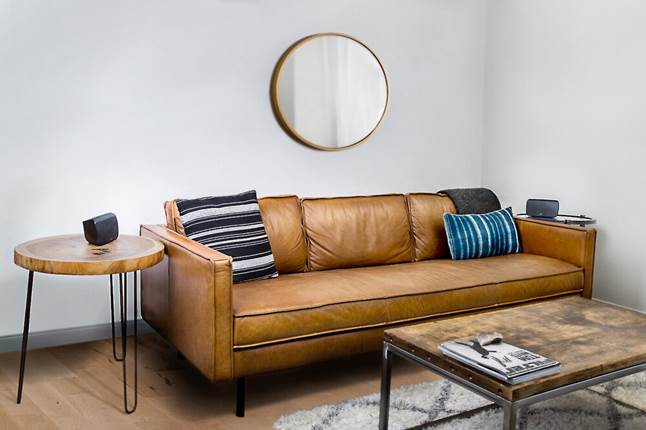 SR1 wireless surround speakers in a living room
