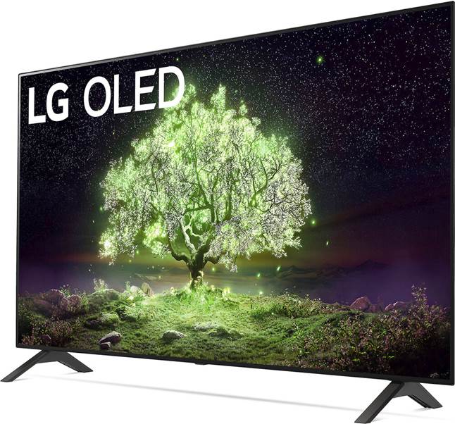 LG A1 OLED with a night sky scene