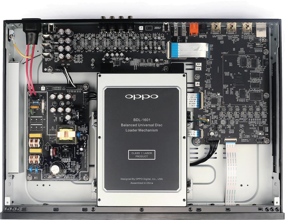 Parts inside of the Oppo UDP-203 Blu-ray player