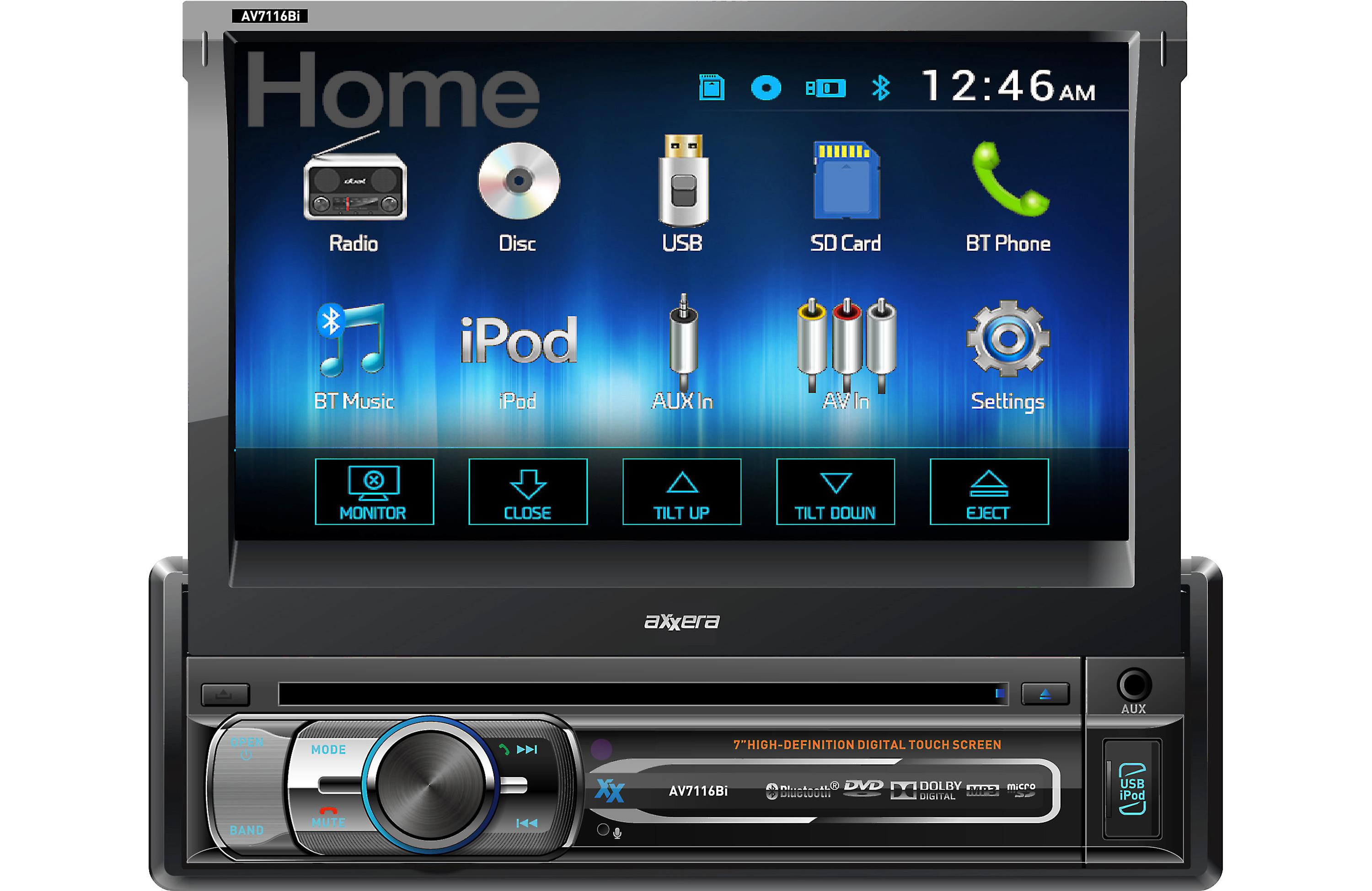 Dual Axxera AV7116BI Single Din 7" Touchscreen Car Stereo w\ Bluetooth