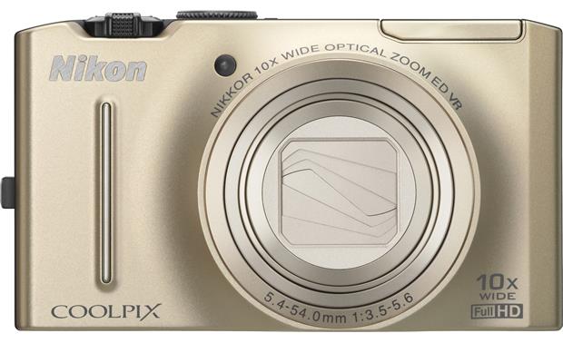 Nikon Coolpix S8100 (Gold) 12-megapixel digital camera with 10X optical