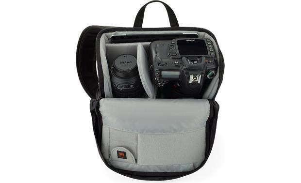 Lowepro Urban Photo Sling 150 shown fully loaded with cameras, accessories, and tablet (not included)