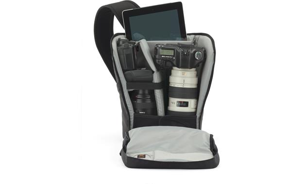 Lowepro Urban Photo Sling 250 interior compartment, fully loaded (camera and accessories not included)