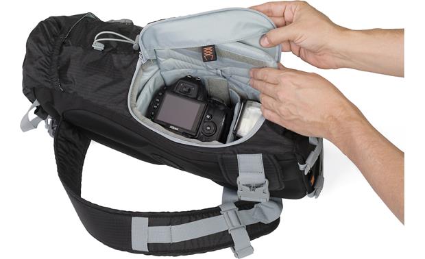 Lowepro Photo Sport Sling 100 AW (Black) Interior compartment, fully loaded (camera and accessories not included)