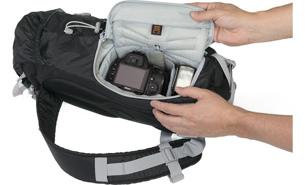 Lowepro Photo Sport Sling 100 AW (Black) Interior compartment, alternatively loaded (camera and accessories not included)
