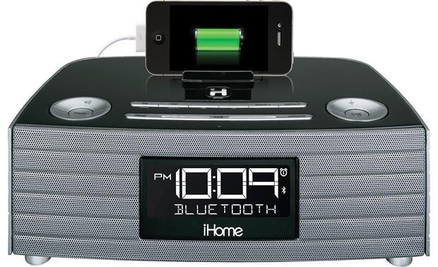 iHome iBT97 FM clock radio with Bluetooth® and USB charging at