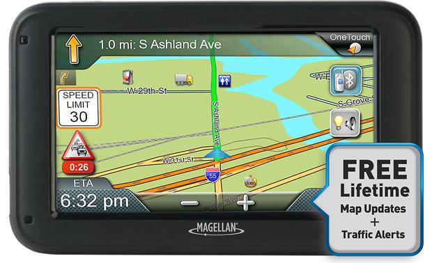 Magellan RoadMate Commercial 5370T-LMB Free traffic and map updates help you avoid traffic and save time