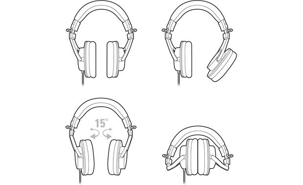 Audio-Technica Podcast Interview System Audio-Technica ATH-M30x headphones - earcups swivel and fold up