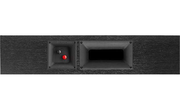 Klipsch RP-250 5.1 Home Theater Speaker System Center channel back view showing Tractrix port (pictured with Ebony finish)