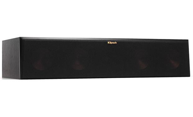 Klipsch RP-280 Dolby Atmos® 5.1.4 In-Ceiling Home Theater Speaker System Angled front view of center channel with grille on