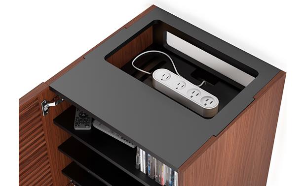 BDI Corridor 8172 Chocolate Stained Walnut - inset for surge protector (surge protector not included)