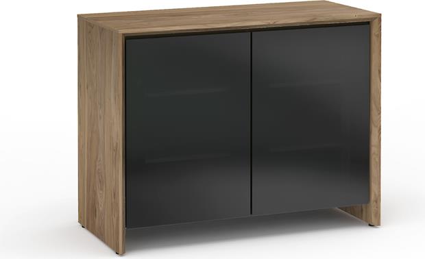 Salamander Designs Chameleon Collection Barcelona 323 Natural Walnut with black smoked glass doors