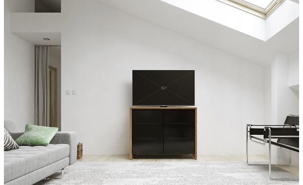 Salamander Designs Chameleon Collection Barcelona 323 Natural Walnut with black smoked doors - Ideal for smaller rooms (TV not included)