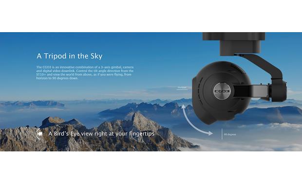 Yuneec Typhoon Q500 4K RTF Quadcopter Bundle 3-axis gimbal mount keeps airborne video smooth and clear
