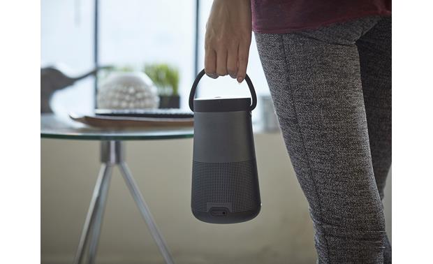Bose® SoundLink® Revolve+ <em>Bluetooth®</em> speaker and charging cradle Triple Black - convenient built-in travel handle