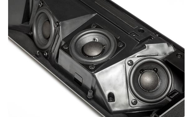 MartinLogan Cadence Drivers angled to provide wide soundstage with dedicated left, right, and center channel