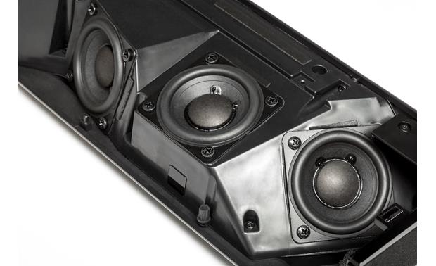 MartinLogan Verse Drivers angled to provide wide soundstage with dedicated left, right, and center channel