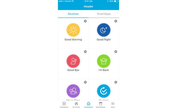 Samsung SmartThings Home Monitoring Kit (2018) Routines let you turn multiple devices off and on with a single command